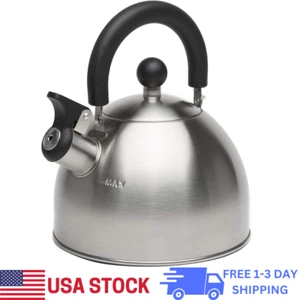 Stewart 1.5 Qt Stainless Steel Whistling Kettle – Fast Boil, Folding Handle - Picture 1 of 11