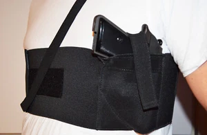 Concealed Carry Holster chest band Jogging HOLSTER Small Gun Glock Sig BLACK - Picture 1 of 9