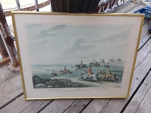 Antique Framed 1800s Stag Hunting Print Wall Art Decor Collect Vintage Americana - Picture 1 of 7