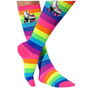 Bubblegum Divas Rainbow Socks Skating Party Unicorn Birthday Roller Skate Womens - Picture 1 of 4