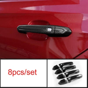 Carbon ABS Style Side Smart Door Handle Cover Trims For Cadillac CT4 2021-2023 - Picture 1 of 10