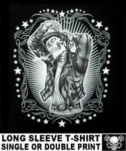 LOST IN 50's AMERICAN GREASER ELVIS ROCKABILLY GREASE GRAFFITI SKULL T-SHIRT 609 - Picture 1 of 12