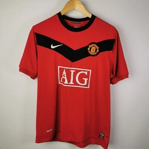 ~ Manchester United ~ 2009 / 2010 ~ rotes AIG Heim Fußball Trikot ~ Nike Herren XL ~ - Bild 1 von 11