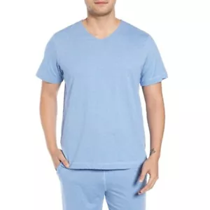 Daniel Buchler Peruvian Pima Cotton Heather Sleep Shirt, Size M - Blue - Picture 1 of 5