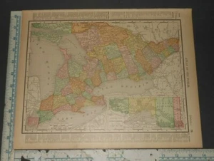 Original 1898 Rand McNally Map Ontario/Quebec - Picture 1 of 2
