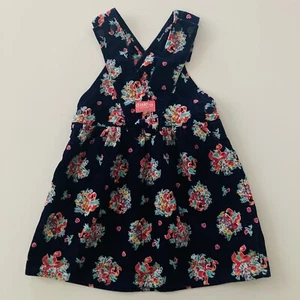 Vintage Oshkosh Girls 6 Corduroy Floral Dress USA - Picture 1 of 9