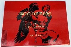 God of Fire Don Carlos 2019 Ltd Ed 2022 Wooden Cigar Box 10.0" x 7.0" x 1.5" - Picture 1 of 7