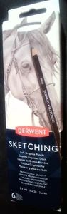 Derwent Sketching Soft Graphite Pencils 6 pack - 2x HB, 2x 2B, 2x 4B. Fast post! - Picture 1 of 5