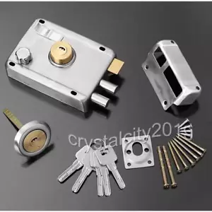 Metall Deadbolt Kastenschloss Türzusatzschloss Zusatzschloss mit 5 Schlüssel - Bild 1 von 4