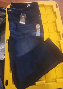 Nuevos pantalones de mezclilla para mujer Lee Plus Legendary 22W largos lavado oscuro pierna recta - Imagen 1 de 9