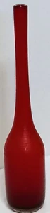 Große schwere rubinrote mundgeblasene Glasvase Battuto Murano Stil 24' strukturierte Kunst - Bild 1 von 24
