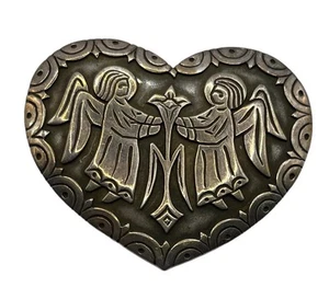 Beautiful Large James Avery Sterling Angel Heart Pendant Brooch - Picture 1 of 6