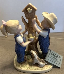 Figuras HOMCO Denim Days #8888 Our Birdhouse 1985 interiores para el hogar - Imagen 1 de 6