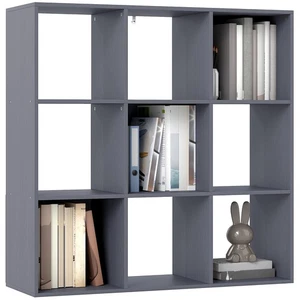 HOMCOM 9 Cube Storage Unit Cabinet Bookcase Display Shelves, Grey - Picture 1 of 11