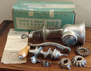 Universal Vintage Nº 2 Picadoras de Carne - Picadoras de Alimentos y Carne con Caja + Todas las Piezas - Imagen 1 de 6