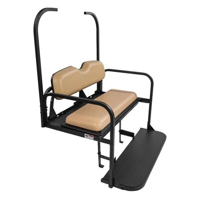 EZGO TXT Rear Flip Seat Kit with Fold Down Pad (Tan Cushions) (1996-2024) - Image 1 of 4