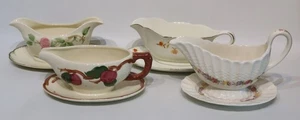4 einzigartige Saucieren Steinzeug Franziskaner Apfel & Wüstenrose, Hall, Spode - Bild 1 von 9