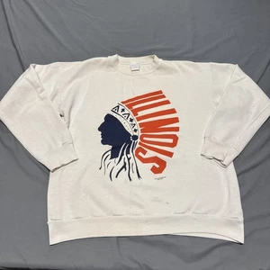 Vintage 80’s Rare Illinois Univeristy Fighting Illini Crewneck Sweatshirt XL - Picture 1 of 13