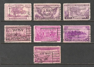 1935-1939 Commemoratives, Used, Variety of Slogan Cancels, Air Mail, etc. - Picture 1 of 2