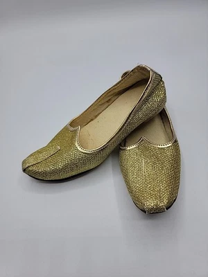 Child Shoes Gold Sparkle Genie Costume Halloween Princess Size 10 EUC - Image 1 of 3