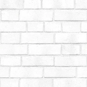 Textured White Brick Removable Peel and Stick Wallpaper, 20.5 in X 16.5 ft, M... - Picture 1 of 8
