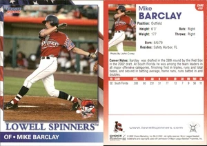 Mike Barclay 2002 Choice Lowell Spinners #19 RC Card FREE SHIP *AutographDen* - Picture 1 of 1