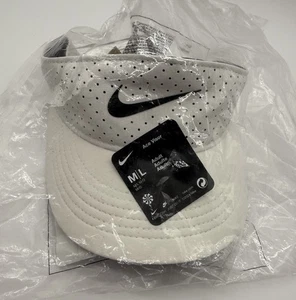 Nike Dri Fit Ace Visor Unisex Hat White Cap Golf Tennis Gym FB6443-100 Sz M/L - Picture 1 of 5