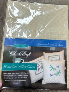 NEW TeaDyed Charles Craft 14CT Home Dec Pillow Sham Cross Stitch - Picture 1 of 5