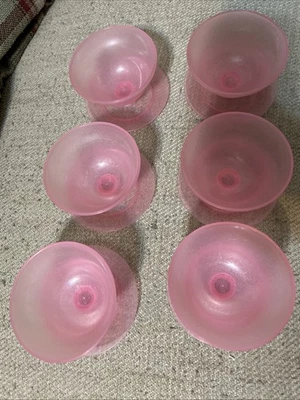Lot 6 Vintage Tupperware PINK Dessert Sundae Cups Retro Kitchen Pedestal - Image 1 of 2