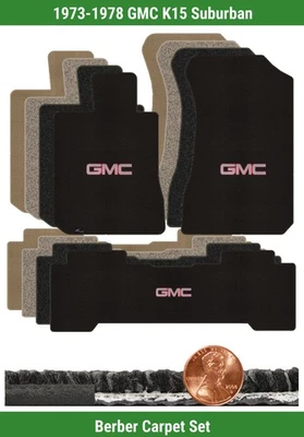 Juego de alfombrillas bereber personalizadas para '73-78 GMC K15 Suburban con logotipo (3 piezas) #O1D Foto 1 de 4