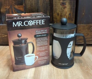 MR COFFEE 20 OZ Coffee Press Modern Design Glass Carafe Stainless Steel Press - Picture 1 of 5