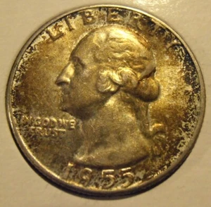1955 P Washington Silver Quarter (55PAC1) - Picture 1 of 4