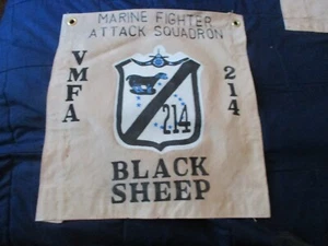 MODERN USMC MARINE FIGHTER ATTACK VMFA -214 BLACK SHEEP READY ROOM WALL FLAG - Picture 1 of 2