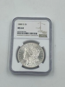 1880-S Morgan Silber Dollar - NGC MS64 - Bild 1 von 2