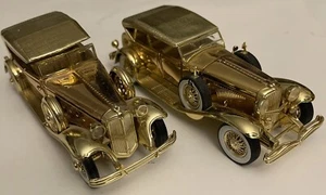 1932 Chrysler LeBaron & 1935 Duesenberg 1:32 Die-Cast Gold Tone Signature Model - Picture 1 of 12