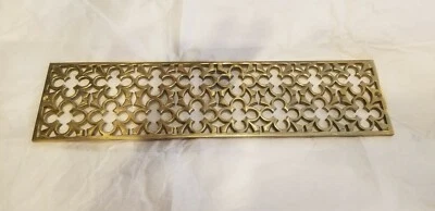 Decorative Solid Brass Grill Cover for Restoration Work or New Work 11-7/8" x 3" - Image 1 of 3