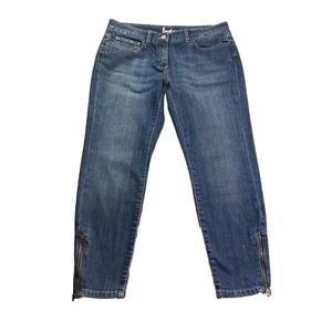 Boden Womens Skinny Jeans UK 12 Dark Blue Petite Stretch Fit High Rise Ankle Zip - Picture 1 of 15