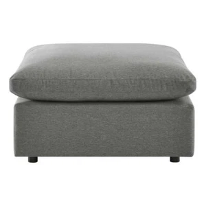 Modway Commix 37" Fabric Aluminum Overstuffed Patio Ottoman in Charcoal - Picture 1 of 4