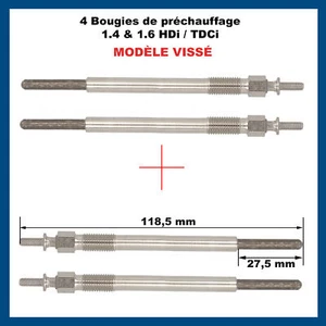 4 Bougie de préchauffage Ford Fiesta Focus C-Max Cmax 1,4 1,6 Tdci 1,4l 1,6l - Imagen 1 de 4
