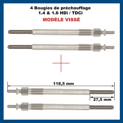 4 Bougie de préchauffage Ford Fiesta Focus C-Max Cmax 1,4 1,6 Tdci 1,4l 1,6l - Imagen 1 de 4