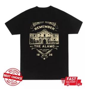 Remember the Alamo 1836 Souvenir History San Antonio Unisex Black T-shirt S-3XL - Picture 1 of 2