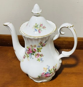 Royal Albert Moss Rose Pattern Coffee Pot, Vintage - Picture 1 of 11