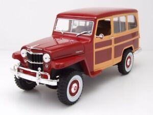 Willys Jeep Station Wagon 1955 Maquette de Voiture Rouge 1:18 Lucky Die Cast
