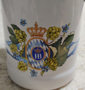 Vintage HB Beer Stein Hofbrauhaus München Ceramic German Mug w/ Handle & Designs