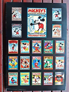 DISNEY ART 22X32 MICKEY MINNIE MOUSE POSTER MICKEYS GREATEST MOMENTS MOUNTED - Picture 1 of 1