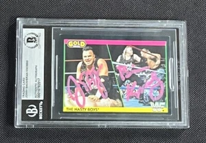 THE NASTY BOYS 1992 MERLIN GOLD WWF SIGNED AUTOGRAPHED CARD BAS AUTHENTIC - Picture 1 of 2