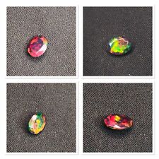 Solid Black Opal 1.70 Carat Strong Red Colour Play Hand Faceted Natural Opal