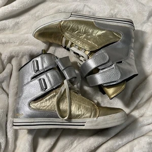 Supra TK Society Shoes Gold/Silver Size 10 Very Rare! Bieber - Picture 1 of 6