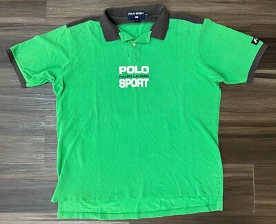 CAMISA POLO DEPORTIVA RL DE COLECCIÓN Para Hombres XXL 1990s 2XL Bandera Spellout Hip Hop Foto 1 de 4