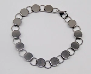12 Stainless Steel Bracelet Blanks Round Flat Pads 13 Pads per Bracelet Pads - Picture 1 of 6